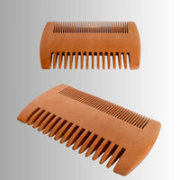 Two Sided Beard Comb in Pear Wood