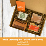 Eco Friendly Male Grooming Gift Set. 100% Vegan. Handmade